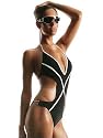 Monokini Badeanzug Bikini schwarz - weiss
