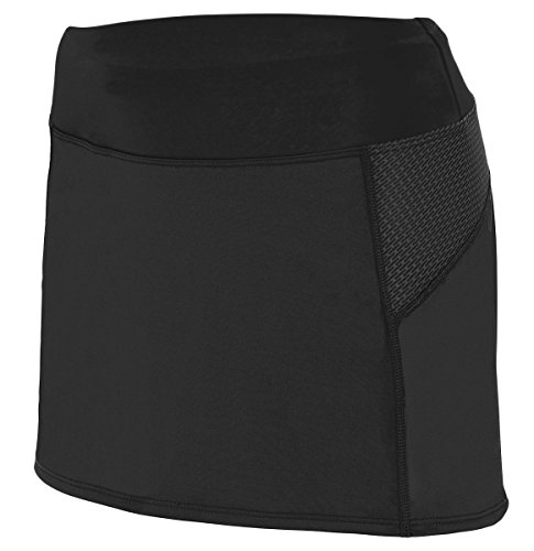 Augusta Sportswear Women's Wide Flat Knit Skort, Black/Graphite, Medium