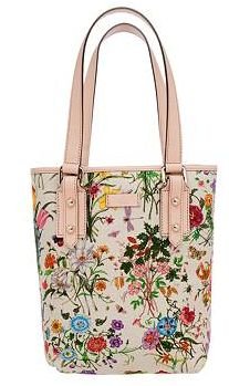 Gucci Small Floral Print Denim Tote --