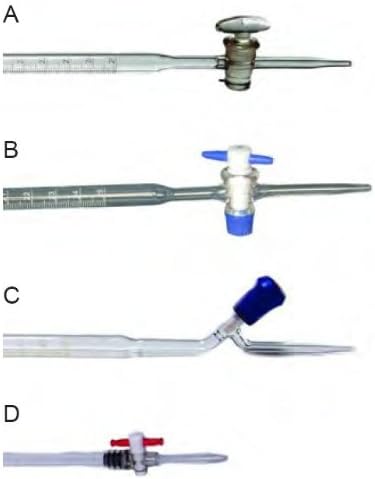 Manual Burettes PTFE Stopcock, Figure B, Capacity: 25mL
