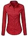 LA BASIC Women's Long Sleeve Button Down Collared Shirts (S-3XL)
