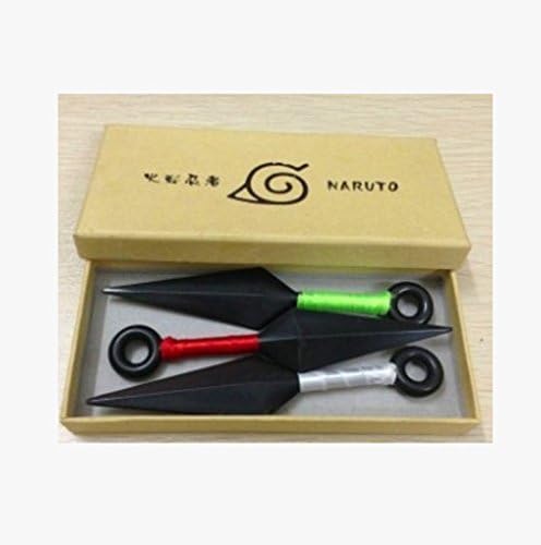 Set of 3 Red Throwing Knives Kunai Naruto Cosplay Mixed Color White Color Red Color Light Green Color