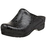 Dansko Women’s Sonja Clog,Black Tooled,39 EU / 8.5-9 M US