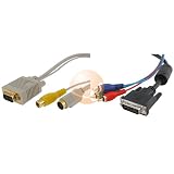 6 FT DVI-I to 3 RCA Component RGB Cable + VGA to S-Video / RCA Adapter