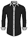 TAM Ware Mens Casual Slim Fit Contrast Lining Button Down Dress Shirts