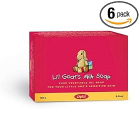 Canus Li'l Goat's Milk Soap Pure Vegetable Oil Bar Soap ( 3.5 oz.) (Pack of 6)