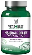 Vet's Best Cat Hairball Relief Digestive Aid, 60 Chewable Tablets

