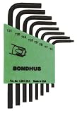 Bondhus 31732 Set of 8 Star L-wrenches, Short Length, sizes T6-T25