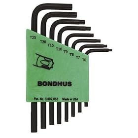 Bondhus 31732 Set of 8 Star L-wrenches, Short Length, sizes T6-T25 by Bondhus Corporation