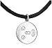 14k White Gold Diamond Surprised Emoticon Disk Necklace (.05 cttw), 17"