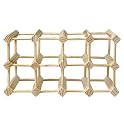12 Bottle Solid Pine Wine Rack  Beige