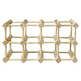12 Bottle Solid Pine Wine Rack - Beige