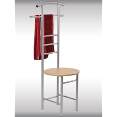 Kesper 24500 Herrendienerstuhl Platte Buchendekor Gestell aus Metall, aluminium buche