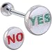 Yes and No HOLOGRAM LOGO Barbell Tongue Ring
