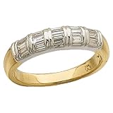Two Tone Sparkling Baguette Diamond Ring