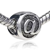 Pugster Pandora Style Bead Letter A Two Tone Plated European Beads Fits Pandora Bracelet