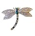 Large Emerald Green Dragonfly Pin Brooch Swarovski Crystals Jewelry Insect Violet Cristal $1 Ship'g