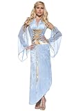 Romeos Juliette Costume Blue Renaissance Costume Sheer Sleeves Lace Up Dress