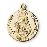 12K Gold Filled Saint Philomena Medal and 18-inch Chain