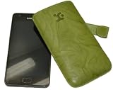 Produkt-Bild: Suncase Ledertasche (Lasche mit R&uuml;ckzugfunktion) f&uuml;r Samsung i9100 Galaxy S II wash-gr&uuml;n