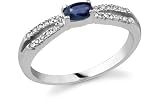 Sapphire and Diamond Hope Ring, 14K White Gold