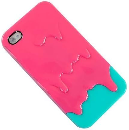 EverGoods Pink 3d Melt Ice cream Skin Hard Case Cover for Apple iPhone 4 4S