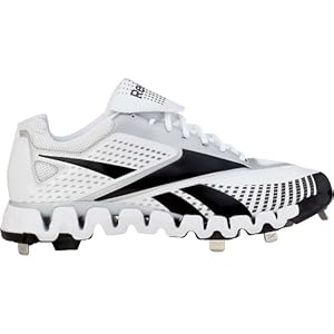 Reebok Men's Zig Cooperstown Low M Baseball Shoe,White/Black,12 M US