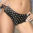 Leather Panty Full Leather Back Eyelet Design Side Tie Ups Sizes: Small, Medium, Large or X-Large