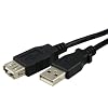 USB 2.0 Type A to A Extension Cable M / F, 15 FT Black