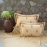 Red Poppy ~ Indian Floral Luxury Standard Pillow Sham Flanged 25x31