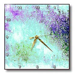 Aqua Abstract Peacock Art - 10x10 Wall Clock