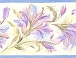 Violet and Blue Lily Wallpaper Border