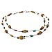 Handmade Olive Wood Wrap Around Necklace with Natural Olive Wood Beads and Multi-Colored Beads