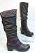 Leder Langschaft Stiefel lila