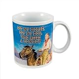 COWGIRL Horse Dog WHO Needs COWBOY Coffee mug cup New by Vandor/Lyon Design