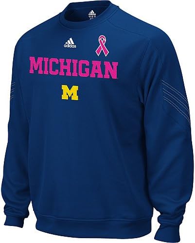 Michigan Wolverines adidas Navy / Pink Breast Cancer Awareness Sweatshirt (Large)