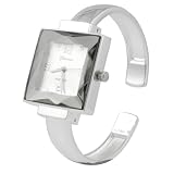Geneva Platinum Ladies Polished Square Watch by Geneva