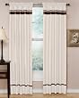 Spa Collection Curtains White and Chocolate Stripe Set of 2 Window Panels Coverings Treatments