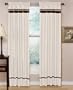 Spa Collection Curtains White and Chocolate Stripe Set of 2 Window Panels Coverings Treatments
