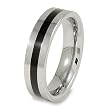 Polished Tungsten Carbide Ring with Black Resin Inlay (6.0mm) - Sizes 7 - 13