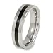 Jewelry : Polished Tungsten Carbide Ring with Black Resin Inlay (6.0 mm) - Sizes 8-13