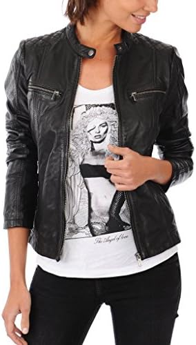 Women's Lambskin Leather Bomber Biker Jacket