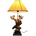 Rustic Moose Heads Table Lamp Nature Cabin