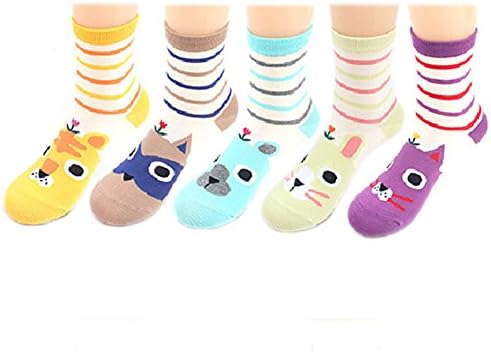 Eanana Women Cute Cartoon Character Cotton Ankle Socks Animal Socks 5 Pairs