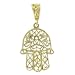 Jewish Hamsa Hand Pendant Gold Layered Charm Hand of Fatima