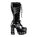 4 1/2 Inch Gothic Boots Lace Up Boots With Buckles Studs Black Sexy Boots Chunky Heel