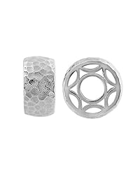 Storywheel® Hammered Finish Sand Finish Bead / Charm in 925 Sterling Silver