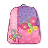 Stephen Joseph - Girls GO GO Vinyl Backpacks - BUTTERFLIES BUTTERFLY - Can be Personalized! FREE GIFT when you purchase both back pack and lunch box! Girl's love our back to school items. EASY TO WASH CLEAN!