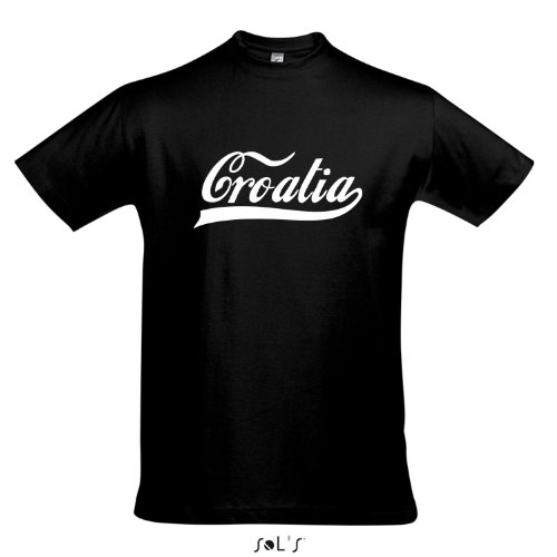 T-Shirt Kroatien Oldschool Croatia LÄNDERSHIRT EM / WM FAN Trikot S-XXL , Deep black – weiß , M