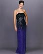 Formal Dress. Blue Strapless Dress. Prom Dress, Party Dress. Beaded Dress. Womens Long Evening Gown by Sean Collection (166)